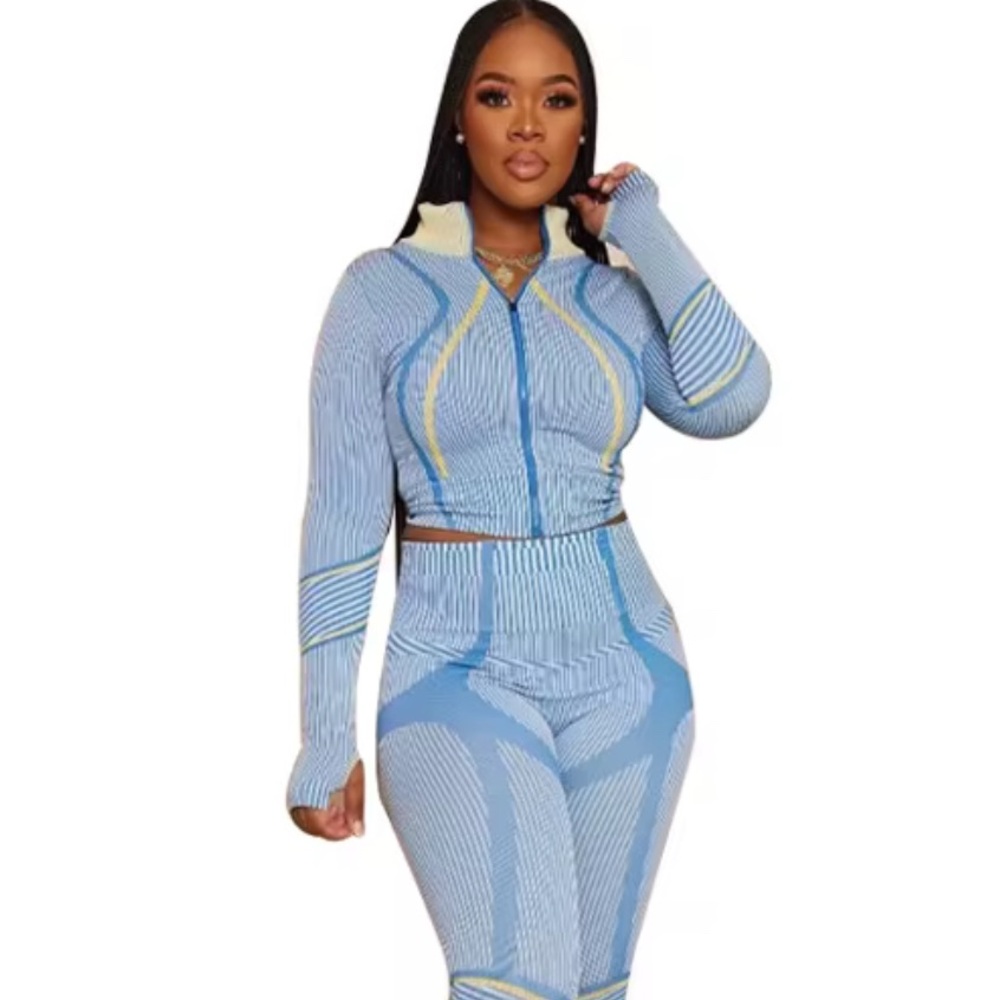 Striped Blue Women's Jumpsuit